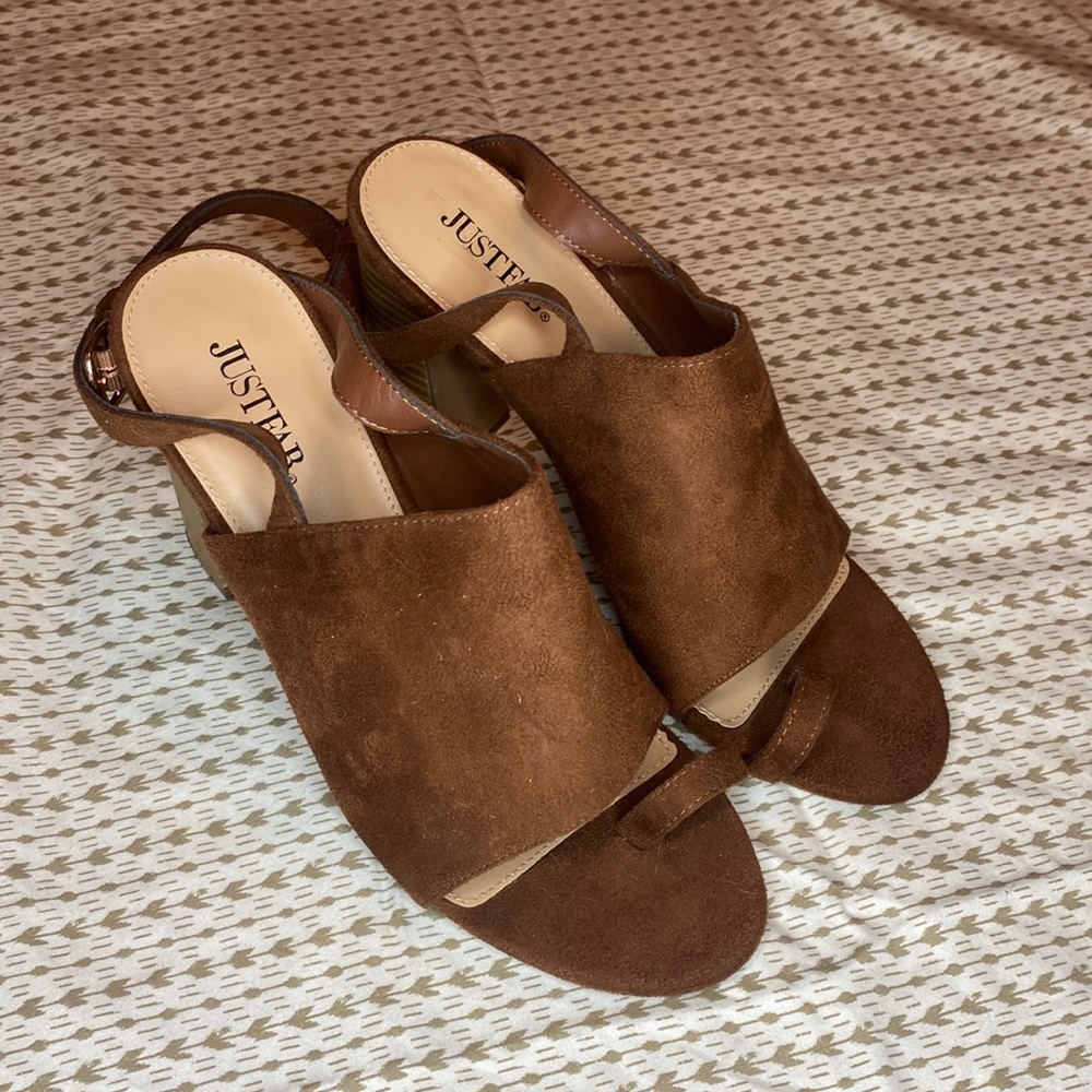 Justfab brown booties, never worn